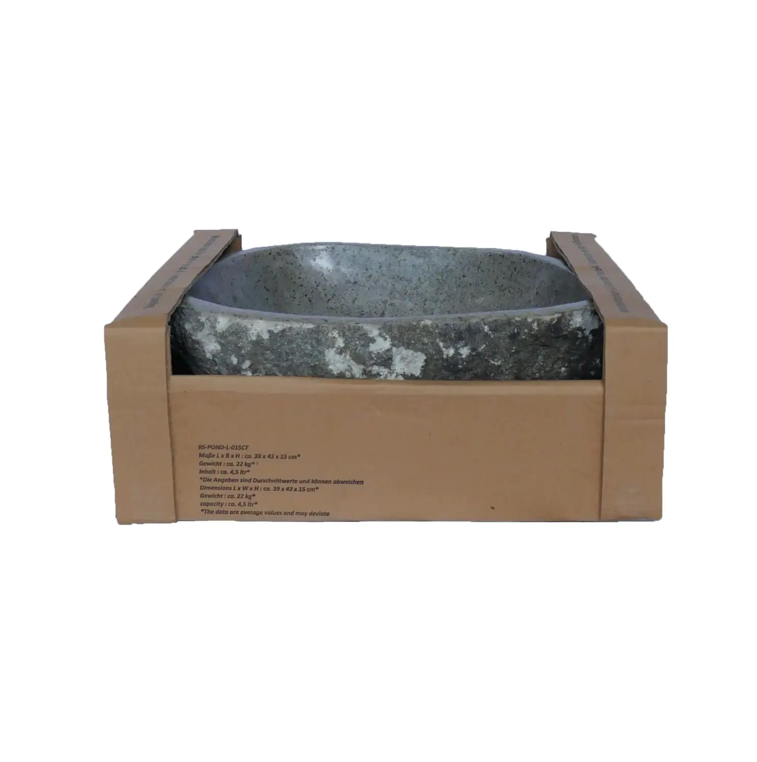  Product image 2 of the product “Water basin made of river stone. Model 5, approx. 39 x 43 x 15cm height. ”